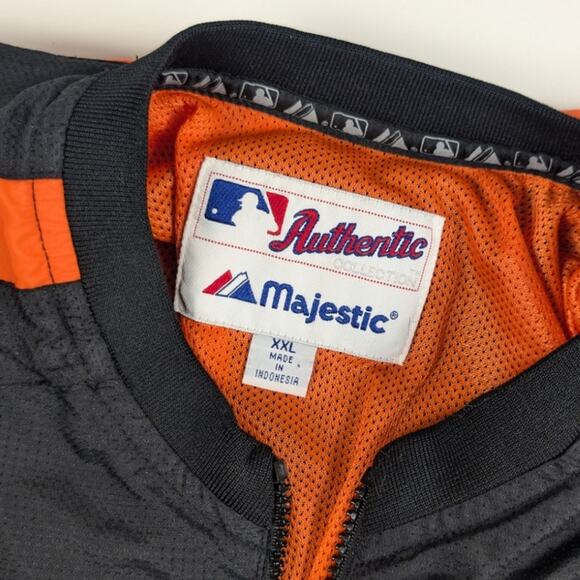 San Francisco Giants Quarter Zip Pullover AUTHENTIC Majestic MLB Baseball XXL - Picture 5 of 7